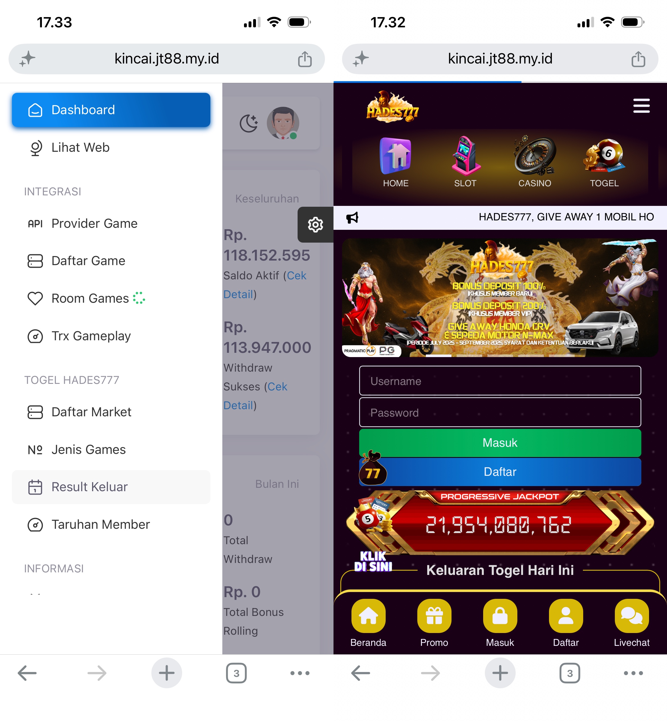Preview Source code kincai pro premium